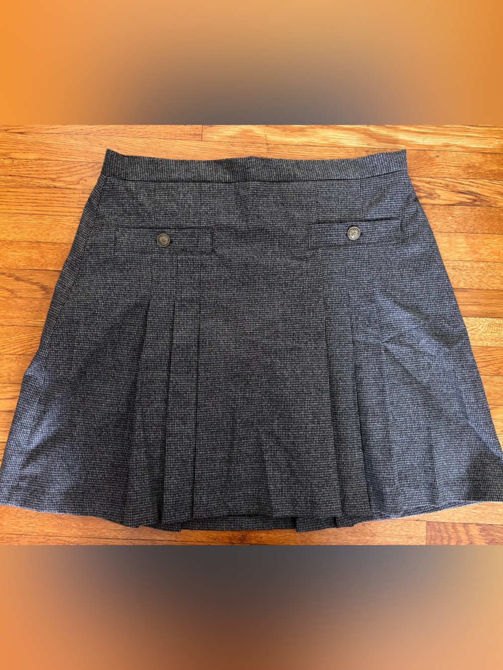 LOFT Brushed Flannel Pleated Pocket Skirt